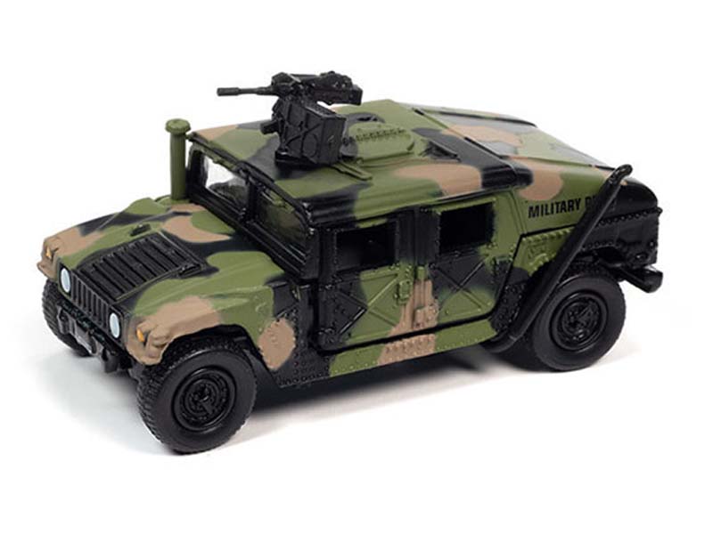 Military M1025 HMMWV Armament Carrier Humvee 4-CT Armored Fastback Camouflage (Wheeled Warriors) Diecast 1:64 Model Cars - Johnny Lightning JLSP198