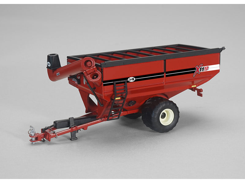 J&M 1112 X-Tended Reach Grain Cart w/ Single Wheels Red 1:64 Diecast Model - Speccast JMM008