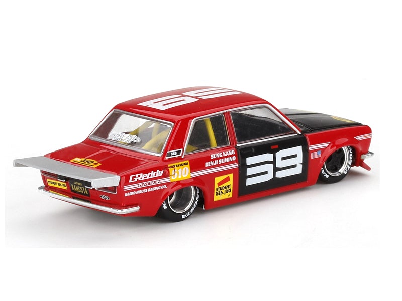 Datsun 510 Pro Street SK510 Red and Black "Kaido House" Special (Designed by Jun Imai) 1:64 Diecast Model - True Scale Miniatures KHMG003