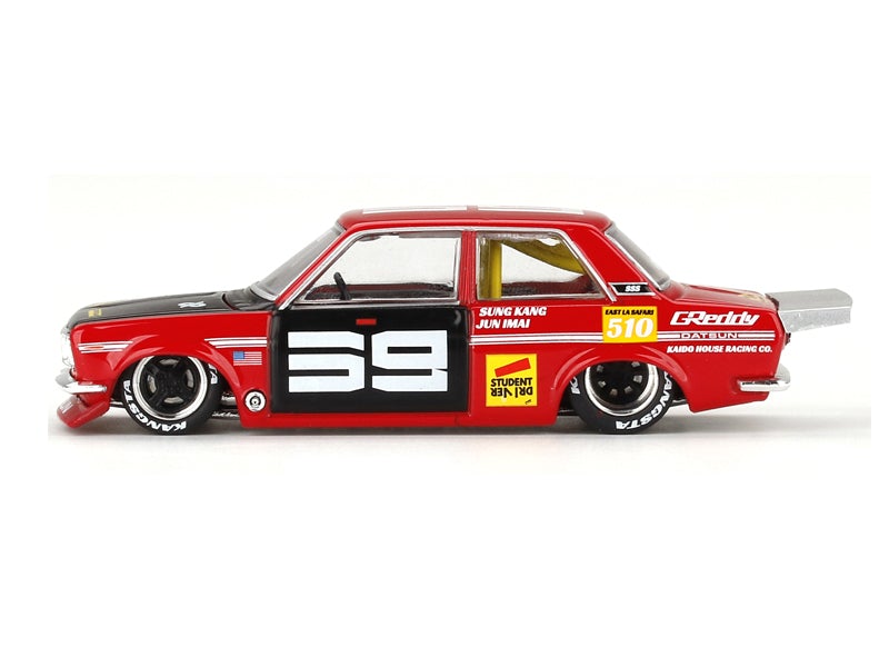 Datsun 510 Pro Street SK510 Red and Black "Kaido House" Special (Designed by Jun Imai) 1:64 Diecast Model - True Scale Miniatures KHMG003