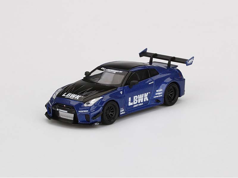 LB-Silhouette WORKS GT NISSAN 35GT-RR Ver.2 - LBWK Blue (MINI GT) Diecast 1:64 Scale Model Car - True Scale Miniatures MGT00299