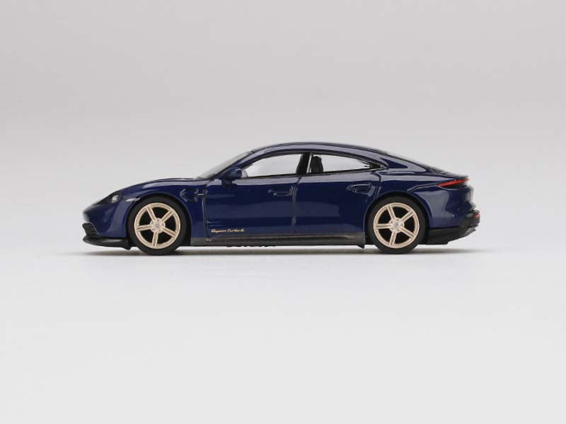 Porsche Taycan Turbo S Gentian Blue Metallic (Mini GT) Diecast 1:64 Scale Model - TSM MGT00339