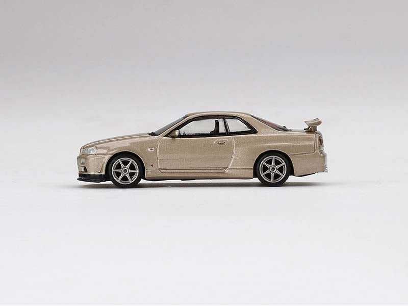 Nissan Skyline GT-R (R34) M-Spec - Silica Breath (Mini GT) Diecast 1:64 Model Car - True Scale Miniatures MGT00348