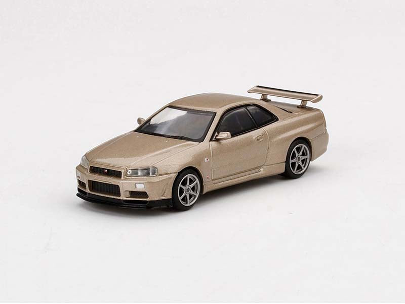 Nissan Skyline GT-R (R34) M-Spec - Silica Breath (Mini GT) Diecast 1:64 Model Car - True Scale Miniatures MGT00348
