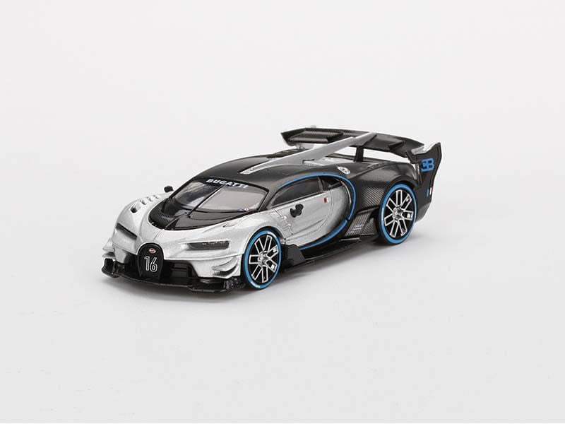 Bugatti Vision Gran Turismo - Silver (Mini GT) Diecast 1:64 Scale Model Car - True Scale Miniatures MGT00369