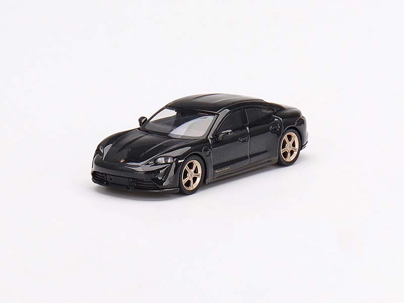 Porsche Taycan Turbo S Volcano Grey Metallic (Mini GT) Diecast 1:64 Scale Model - True Scale Miniatures MGT00433