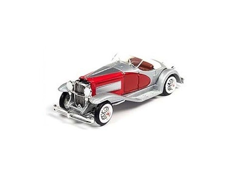 1935 Duesenberg SSJ Speedster Silver Metallic and Red Limited to 2400 pcs Worldwide 1:64 Diecast Model Car - Racing Champions RCCP1007