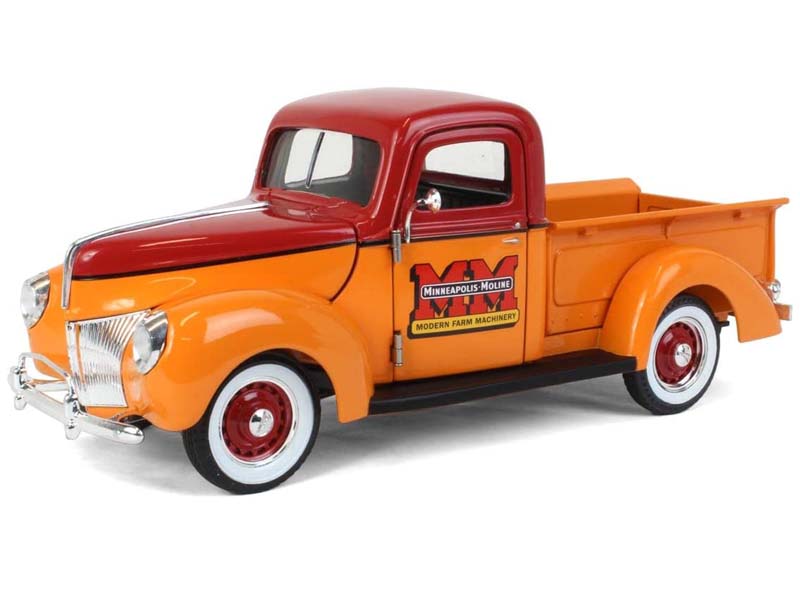 1940 Ford Minneapolis Moline Pickup - Golden Yellow and Red Diecast 1:24 Scale Model - Spec Cast SCT916